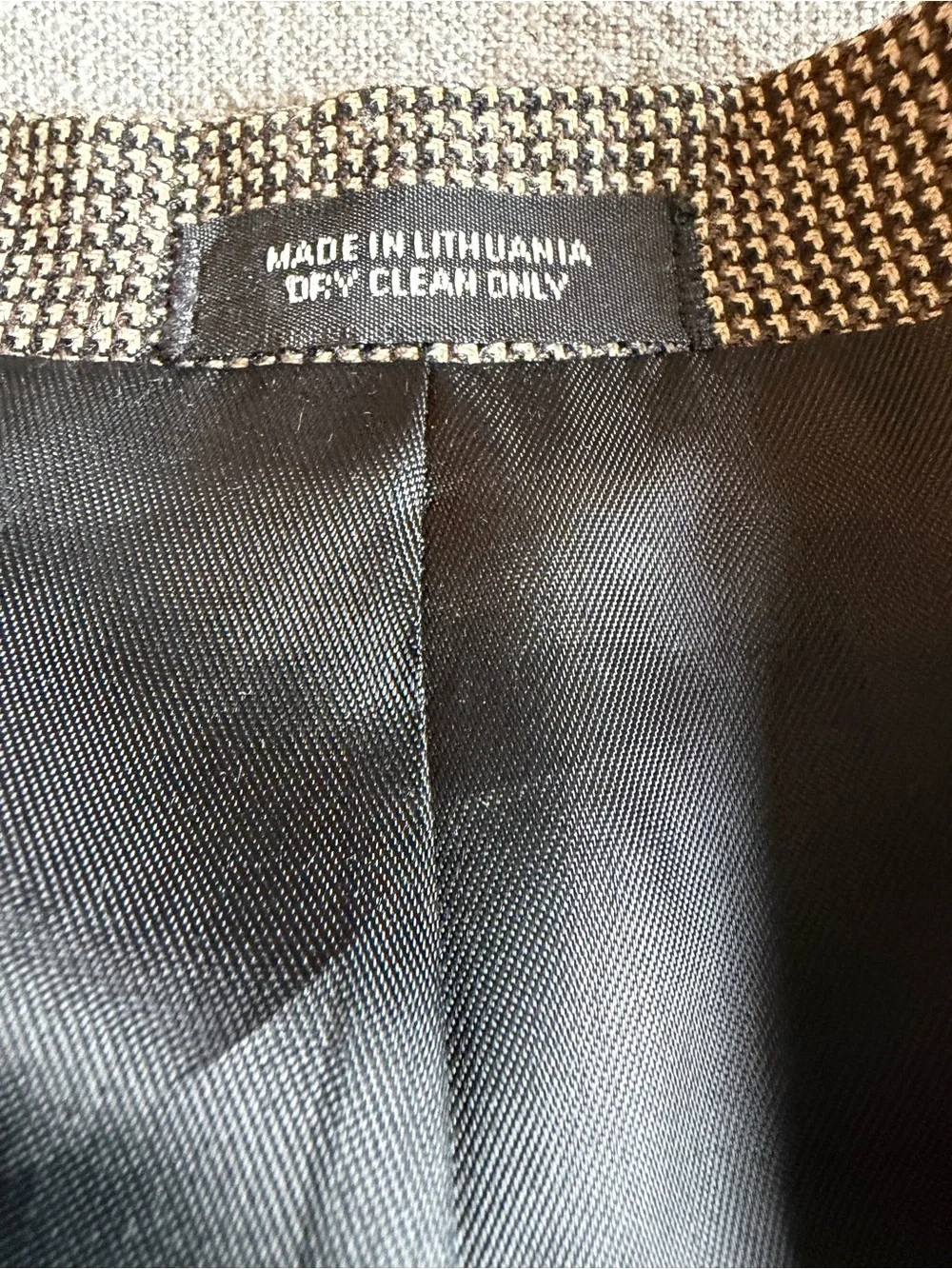 Robert Stock Vintage Houndstooth Blazer Jacket Sport Coat Men 42L Wool Blend
